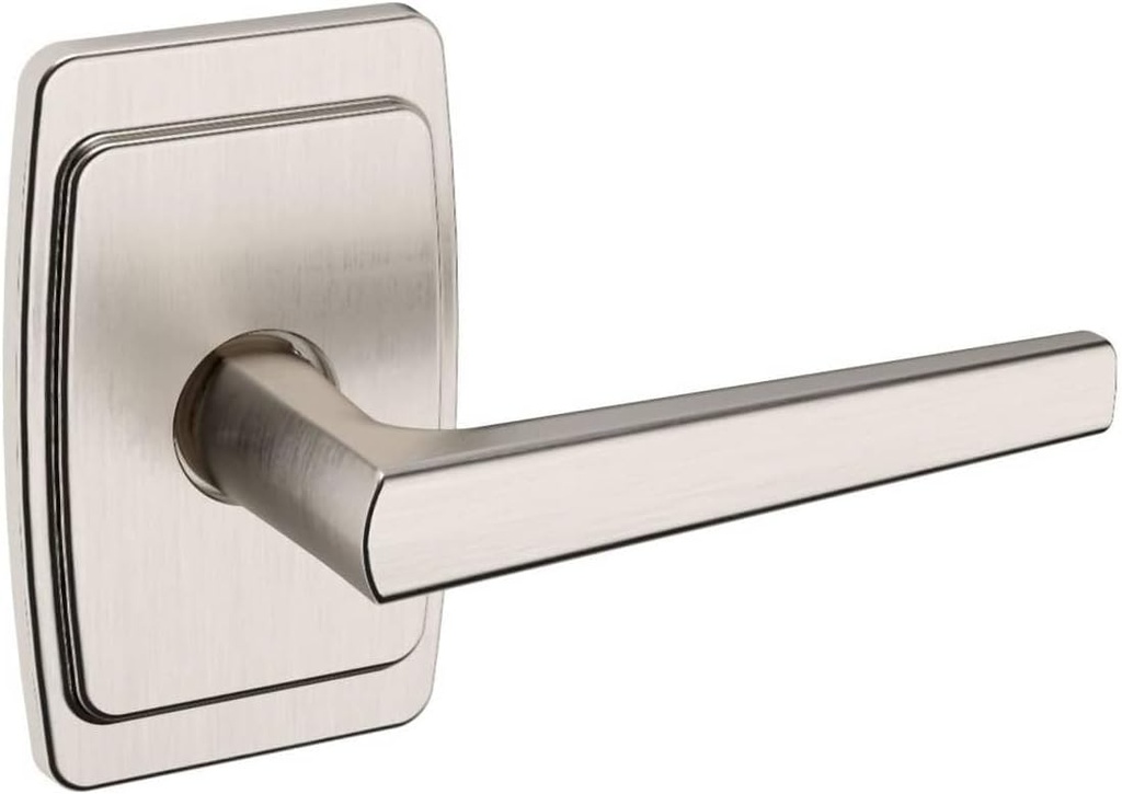 Baldwin L024.Pass L024 Passage Door Lever Set with R046 Rose from The Estate Collection - Lifetime Satin Nickel