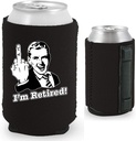 I'm Retired Magnetic Can Coolie (Black, 2 Pack)