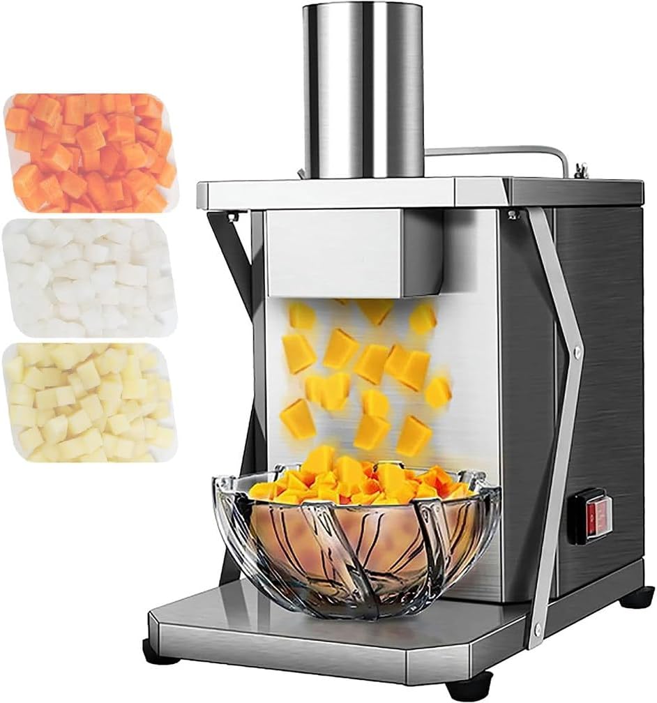 Electric Vegetable Dicer 200W, Automatic Potato Carrot Dicing Cube Cutting Machine, Grater Dicer, Food Processor Fruit Cutting Machine