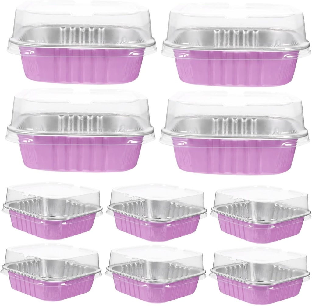 Veemoon Reusable Cake Slice Container Aluminum Foil Cake Carrier Lid Baking Supplies for Wedding Bbq Picnic