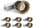 Adetu 2 Inch 5CCT Anti-Glare LED Recessed Ceiling Light with Junction Box, 2700K/3000K/4000K/5000K Selectable, CRI90+, 8W, 840LM, Dimmable Canless Water Downlight-ETL&FCC (Bronze, 6 Pack)