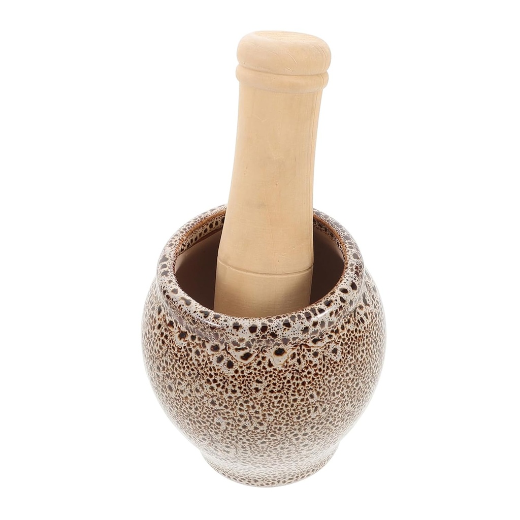 Stone Garlic Crusher and Mincer Tool Manual Spice Grinder Ergonomic Handle Kitchen Gadgets for Home Cooking and Restaurant Use Grinding Bowl for Seasoning