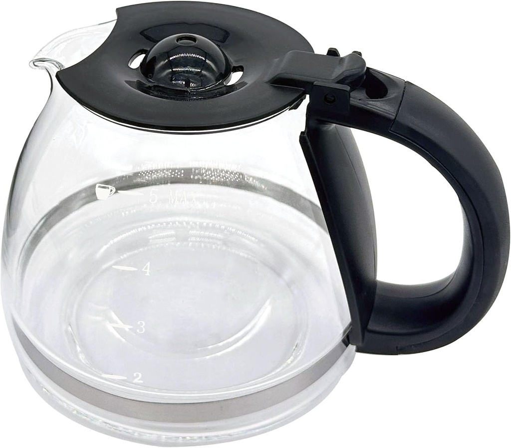 Replacement Glass pot for 5-Cup Coffee Makers, Compatible with Mr. Coffee BVMC-PC05BL2 & BVMC-SC05BL, Goumia GCM3510 &GCM3518 and Amazon basic coffee machines, Black Handle