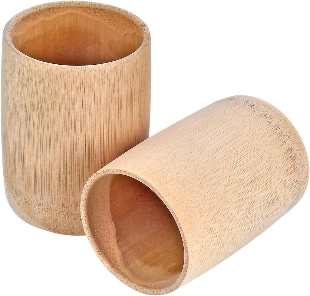 2PCS Unpainted Wooden Tea Cups Unfinished Natural BambooTea Cup Coffee Mug Wine Mug Camping Cup Travel Coffee Mugs Craft Tea Drinking Cup Gift Outdoor Mug for Drinking Tea Coffee Wine Beer