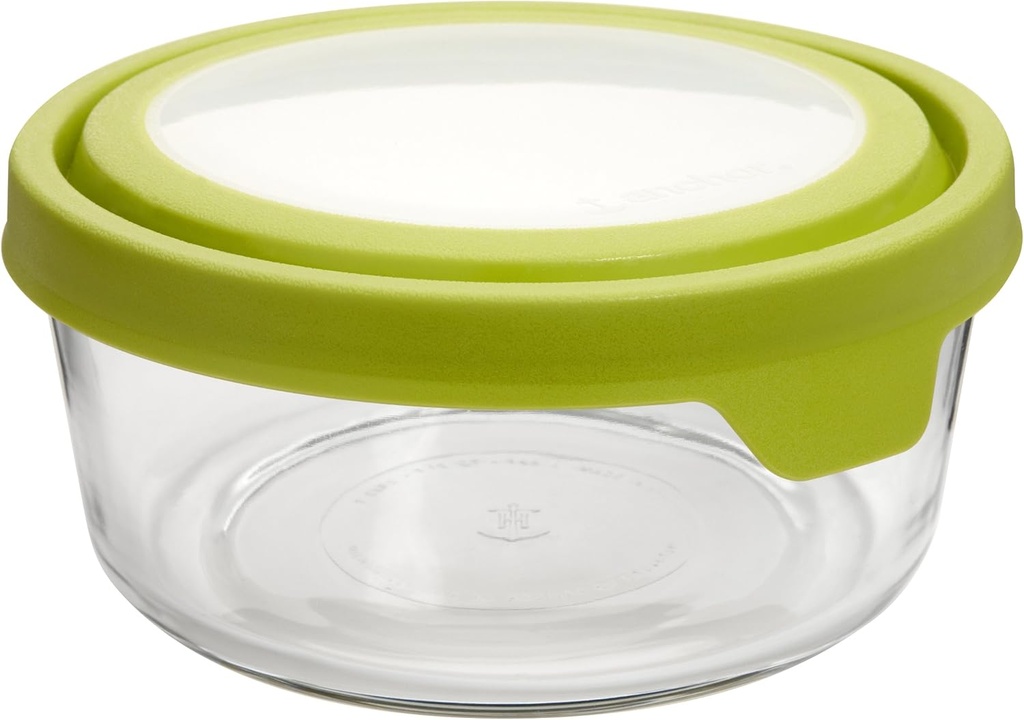 Anchor Hocking TrueSeal Glass Food Storage Container with Airtight Lid, Green, 7-Cup, Single Unit