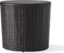 Christopher Knight Home Keaton Wicker Barrel Side Table, Multibrown 16.75 inches high x 17.5 inches wide 17.5 inches deep
