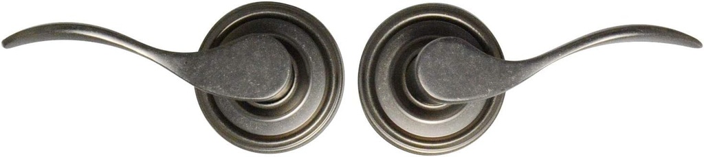 Weslock R0600UPUPSL20 Weathered Pewter Passage Right Handed Lever Set with Round Rosette from The Bordeau Series