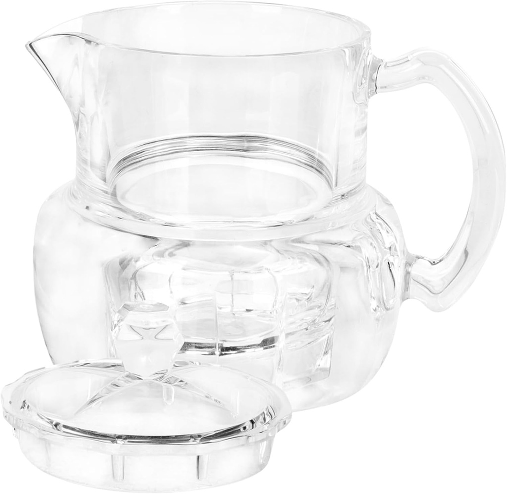 Amosfun Acrylic with Dipper Reusable Honey Pot Syrup Dispenser with Lid Sturdy and Safe Honey Container for Home Cafe and Kitchen Use for Storing Honey and Syrup