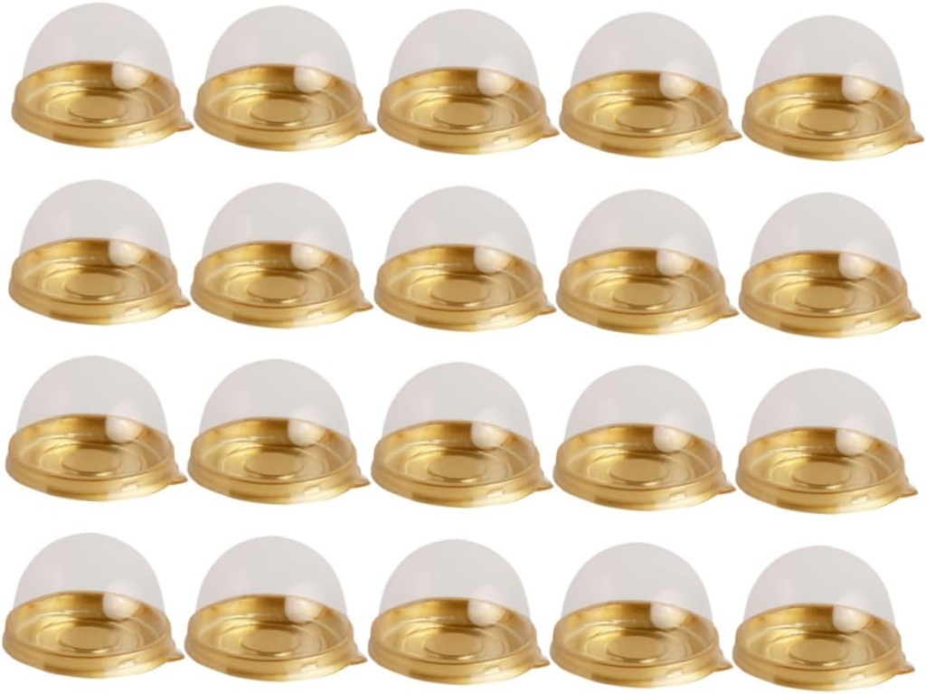 100pcs Round Moon Cake Tray Box Egg Yolk Crisp Holder Bakery Packing Container for Desserts and Pastries for Mid-autumn Festival and Celebrations