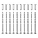 10 Set Door Handle Hardware Lever Handle Screws Connecting Bolts & Sleeves M4 x 60mm, Phillips Drive Flat Countersunk Head Fixing Cutting Slot Articulated Screw