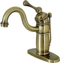 Kingston Brass KB1403BL Victorian Mono Block Bathroom Faucet, Antique Brass