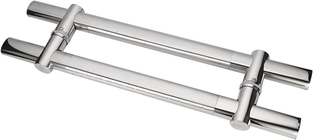 KAVERN Bathroom Glass Door Grab Bar Silver,Shower Grab Bar Knob Stainless Steel Back-to-Back Single Side Door,Push and Pull Door Handle Sets Towel Bar(600mm)(1800mm)