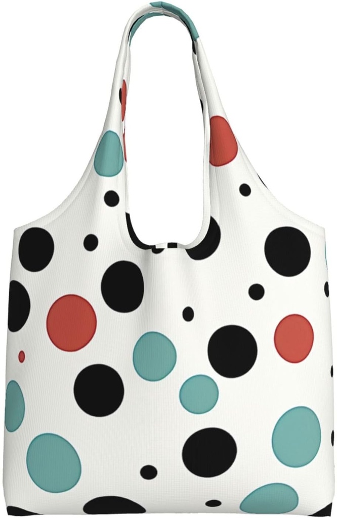 Polka Dot Canvas Tote Bag Reusable Grocery Bags Shopping Bags Large Canvas Bags with Handles