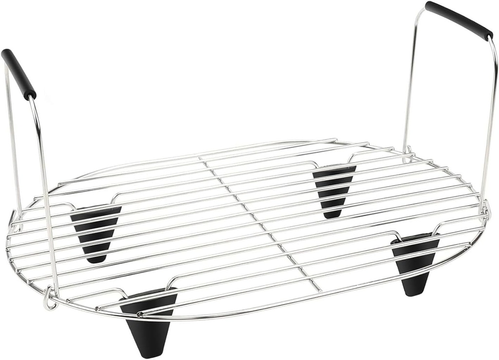 Stainless Steel Roast and Steam Rack with Silicone Feet for 8.5 Quart Slow Cookers Multifunctional Kitchen Accessory