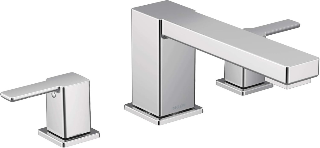 Moen TS913 90 Degree Two-Handle Deck Mounted Roman Tub Faucet, Valve Required, Chrome