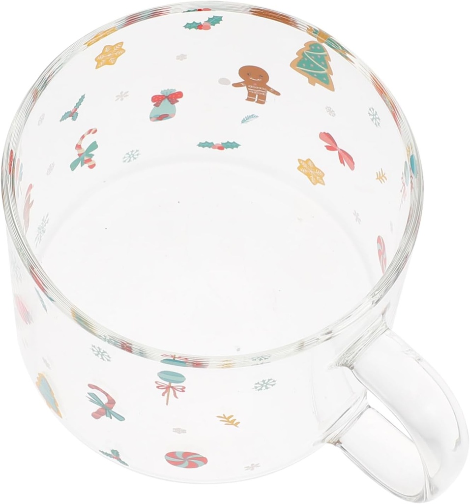 CHILDWEET 1pc Adorable Christmas Tree Glass Cup Festive Drinking Mug for Tea and Beverages for Holiday Gatherings and Breakfasts Cute Pattern Design