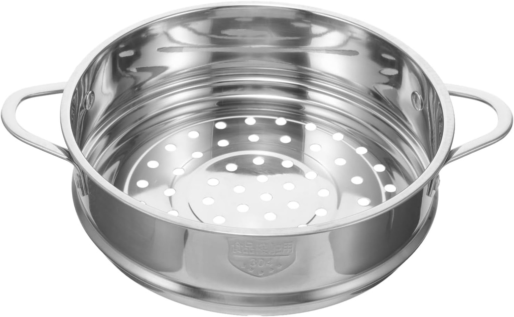 Cabilock Stainless Steel Steamer Basket for Cooking Vegetables 1PCS Pot Insert Double Handles Versatile Steaming Rack for Rice Cooker and Electric Hot Pot