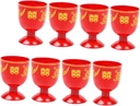 Cabilock 8pcs Retro Wedding Wine Goblets Mini Red Wine Chalices for Celebrations Drinking Cups for Home Restaurant and Party Use