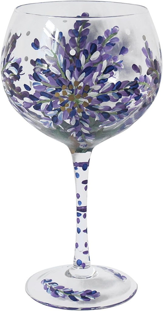 Lesser & Pavey Agapanthus Gin Glass Lynsey Johnstone for Cold & Hot Drinks | Stylish Gin Drinking Glasses for Water & Cold Drinks | Lovely Gin Glasses Tableware Gifts for Women & Men