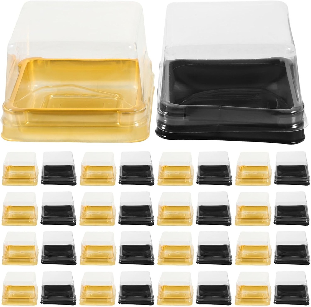 TOYANDONA 150pcs Mini Cake Container: 3 Inch Clear Cupcake Box With Lids Square Moon Cake Cookie Packing Box Individual Chocolate Carriers For Christmas Wedding