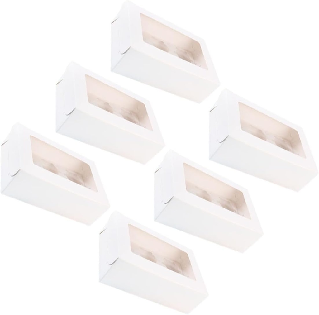 20pcs White Cupcake Containers with Inserts Transparent Baking Boxes for Tarts Muffins and Desserts for Parties Showers Weddings and More