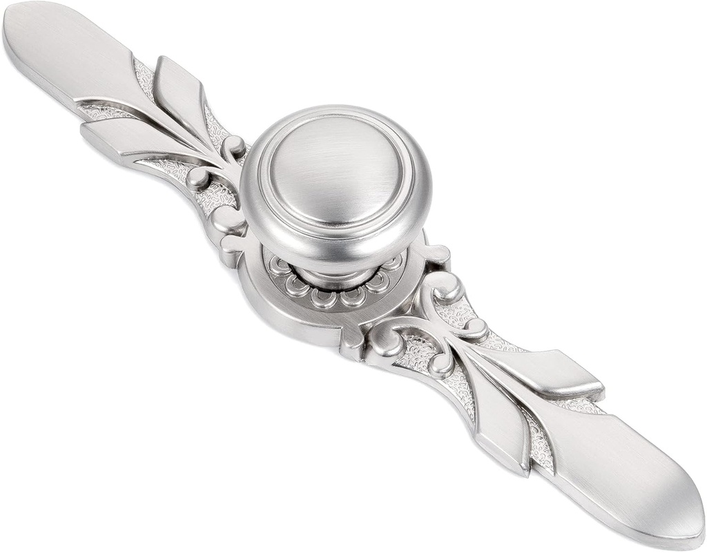 Round Cabinets Pulls with Backplate - 20 Pack (1-1/5” Knob and 5-4/5” Plate), Cabinet Door Knobs Brushed Nickel for Kitchen, Decorative Knobs for Dresser, Office Cabinet Pulls with Backplate