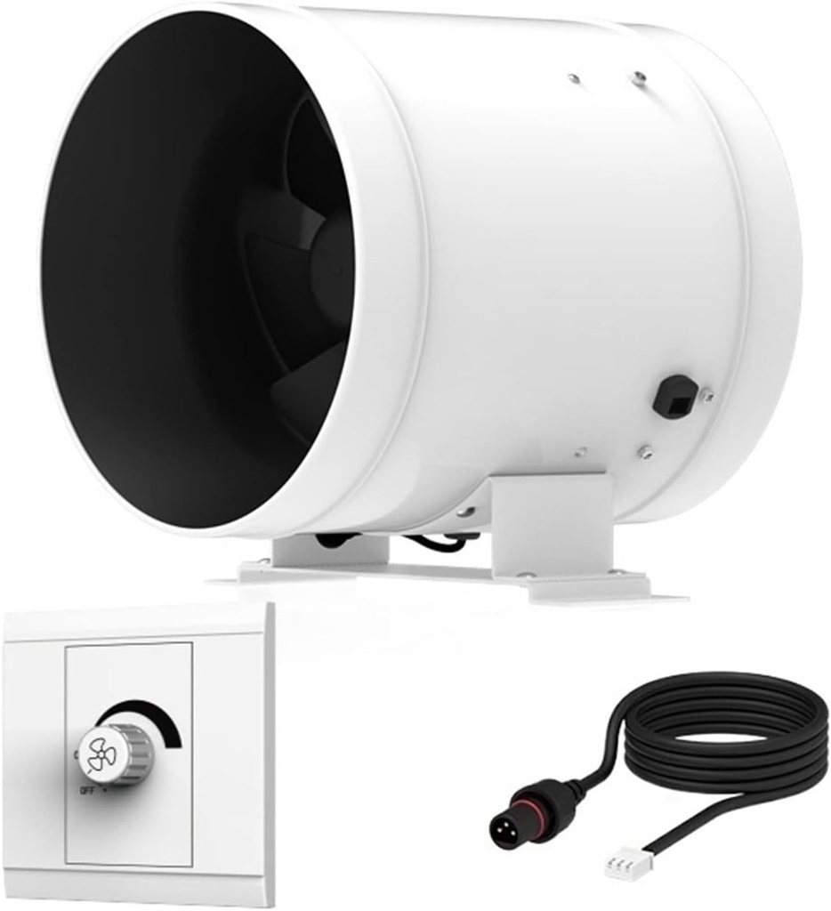 Exhaust Fan 6inch Exhaust Fan Adjustable Speed Duct Fan Kitchen Attic Window Airflow Booster Air Ventilator Pipe Ventilation Extractor Ventilation Fan(A)