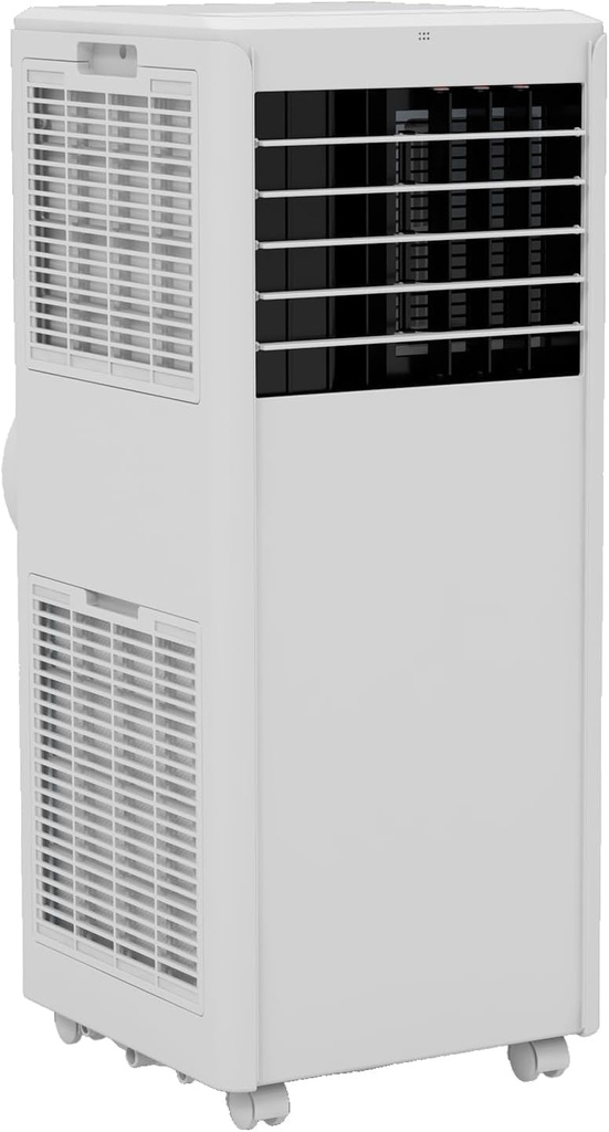 8,000 BTU Portable Air Conditioner with Built-In Dehumidifier - Portable AC Unit for Rooms Up to 450 Sq Ft - Remote Control, Window Kit, 3 Fan Speeds, Easy to Move, Black Cover