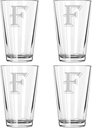 Alankathy Mugs Beer Glass Monogram Set of 4 (F)