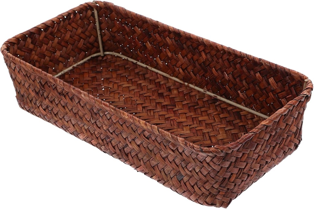 Woven Cutlery Organizer Basket for Seasoning and Utensils Storage Natural Seagrass Design for Kitchen Dining Room and Stylish