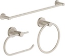 Symmons 35AC3BUNDLESTN Dia 3-Piece Wall-Mounted Bathroom Hardware Set in Satin Nickel