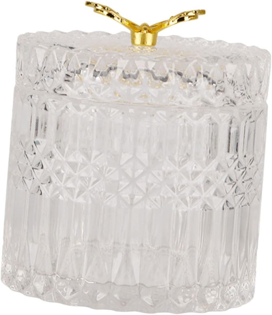 OUNONA Lipstick Storage Box Glass Jars Candy Jar Lids Makeup Storage Jewelry Box