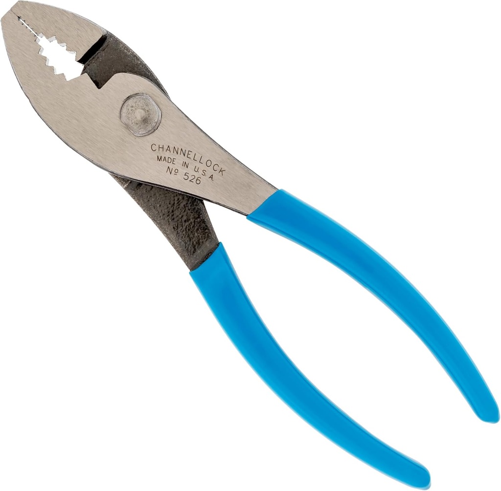 Channellock 526 6-Inch Slip Joint Pliers | Utility Plier with Wire Cutter | Serrated Jaw Forged from High Carbon Steel for Maximum Grip on Materials | Specially Coated for Rust Prevention| Made in USA