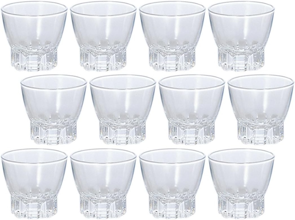 ADERIA 360 Clear, 2.0 fl oz (60 ml), Set of 12, Made in Japan, Japanese Sake, Glass, Cold Sake, Boar Mouth, Drinking, Stylish, Gift, Gift, Celebration, Father's Day, Mother's Day, Respect for the