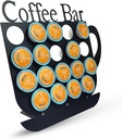 KingLive K Cups Holder Coffee Pod Holder Display, Coffee Bar Design Metal Stand, 19 Pods, Kitchen or Office Home Counter Organizer (Black)