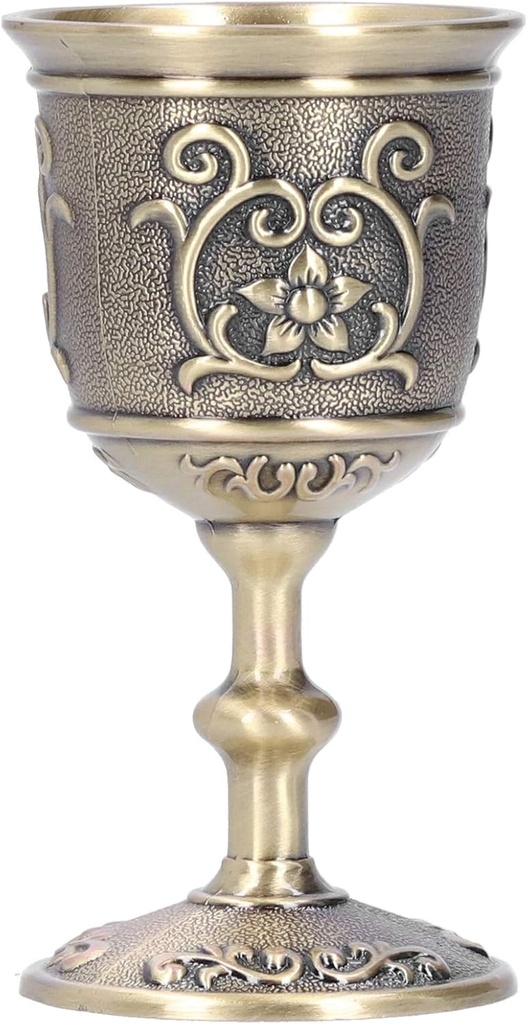 Dilwe Royal Chalice Cup, Vintage Goblet Embossed, for Kitchen/Home and Collecting Ornaments(large 3.6 * 1.9in)