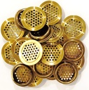 Golden 35mm / 1.37”Circular Soffit Vent, Stainless Steel Mesh Hole Louver, for Kitchen, Shoe Cabinet, Cabinet，Wardrobe, Pet House, A Good Gift(Flat，10PCS)