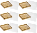 50pcs Plastic Square Cake Boxes Lid Egg Yolk Crisp Containers for Cake Packing Sturdy and Stackable Packaging for Desserts and Treats
