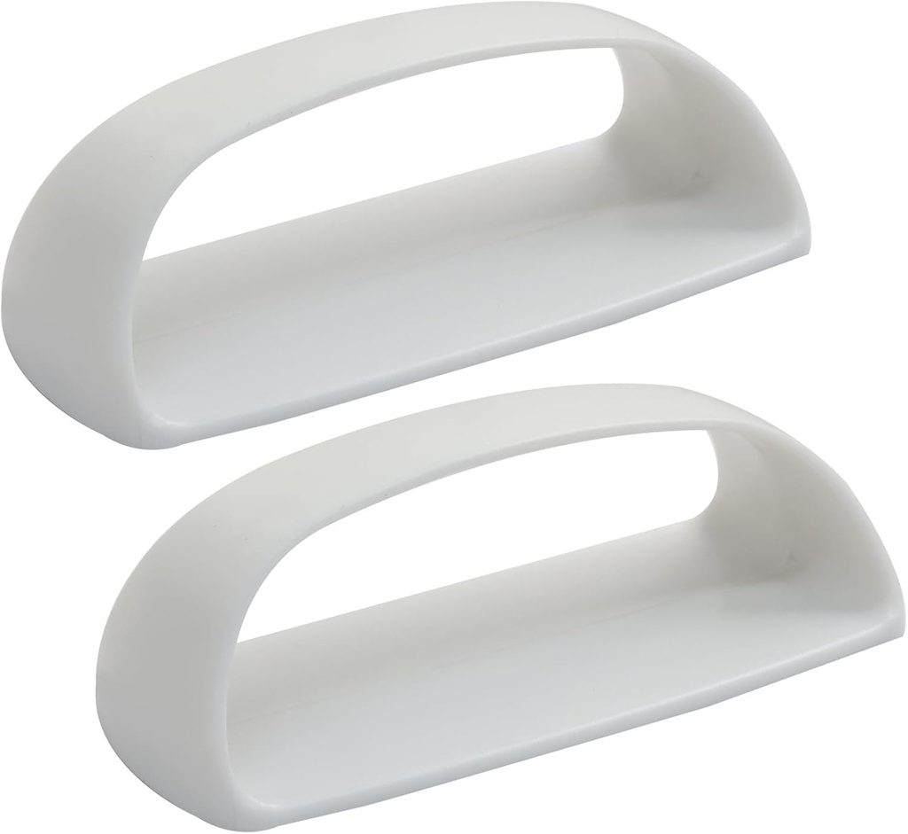 2 Pack Self-Stick Cabinet Handle Pulls, Helper with Adhesive Drawer Pull Sliding Door Handle for Glass Windows Wardrobes(White)