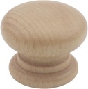 4PCS Wooden Pull Handle, Solid Wood Dresser Closet Wardrobe Door Pull,Cupboard Cabinet Bedside Table Door Bar Knobs,Kitchen Bedroom Furniture Hardware (Beech, 32mm/1.3''Diameter Mushroom)