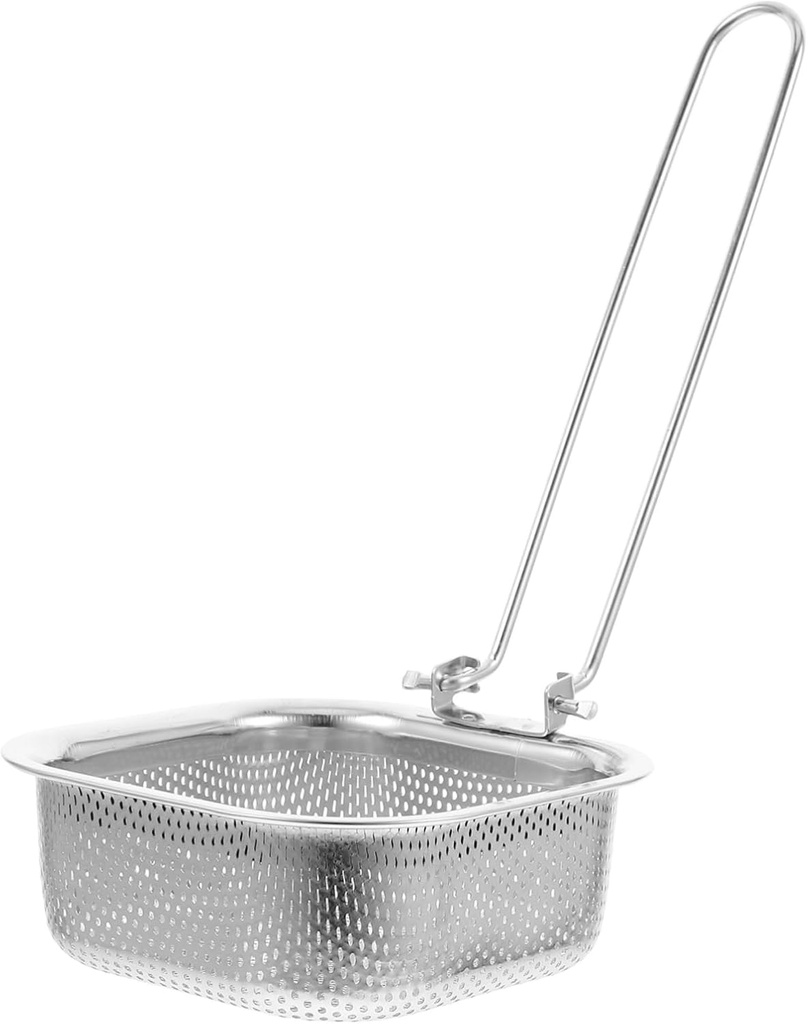 Stainless Steel Hot Pot Colander with Fine Mesh Versatile Noodle Strainer for Frying and Soup Easy to Clean Kitchen Tool for Healthier Cooking