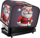 Christmas Santa Toaster Cover 2 Slice, Two Slice Bread Machine Covers Quilted Toaster Dust Cover Universal Size Kitchen Small Appliance Cover With Top Handle