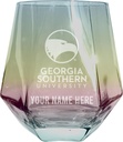 R and R Imports Georgia Southern Eagles Customizable Stemless Diamond Wine Glass Engraved 10 oz Iridescent Officially Licensed Collegiate Product 2-Pack