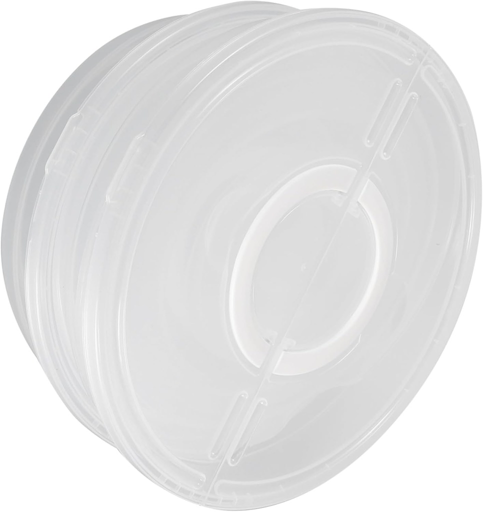 2pcs Food Storage Containers Lid and Handles Bread Box for Pies Pizza Cakes and Fruits Airtight Stackable Microwave Safe Storage