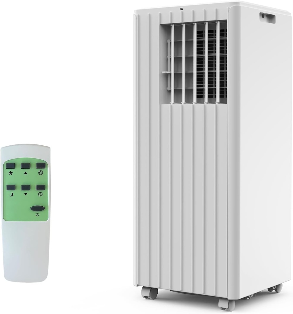 8000 BTU Portable Air Conditioner, Quiet AC Unit with Remote Control, Fan Mode, Cools 350sq. Ft, 24 Hour Timer, 3 in-1 Air Conditioner Portable Energy Efficient Cooling for Rooms Up to 350 Sq