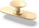 Solid Brass Cabinet Knob with Backplate – Handmade Brushed Unlacquered Brass Knob and Backplate Set for Drawer Door Kitchen Bathroom Furniture Hardware