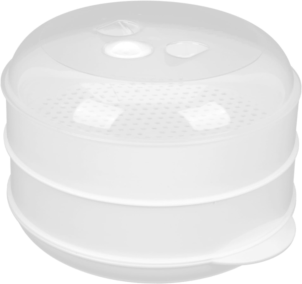 Zerodeko Double Layer Microwave Food Steamer Vegetable Steamer Food Steaming Basket Easy Clean