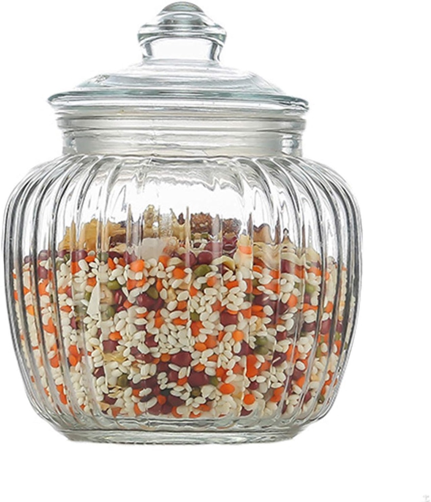Glass Storage Jar Wide Mouth Canning Jar Kitchen Storage Containers with Airtight Glass Lid (650ml)