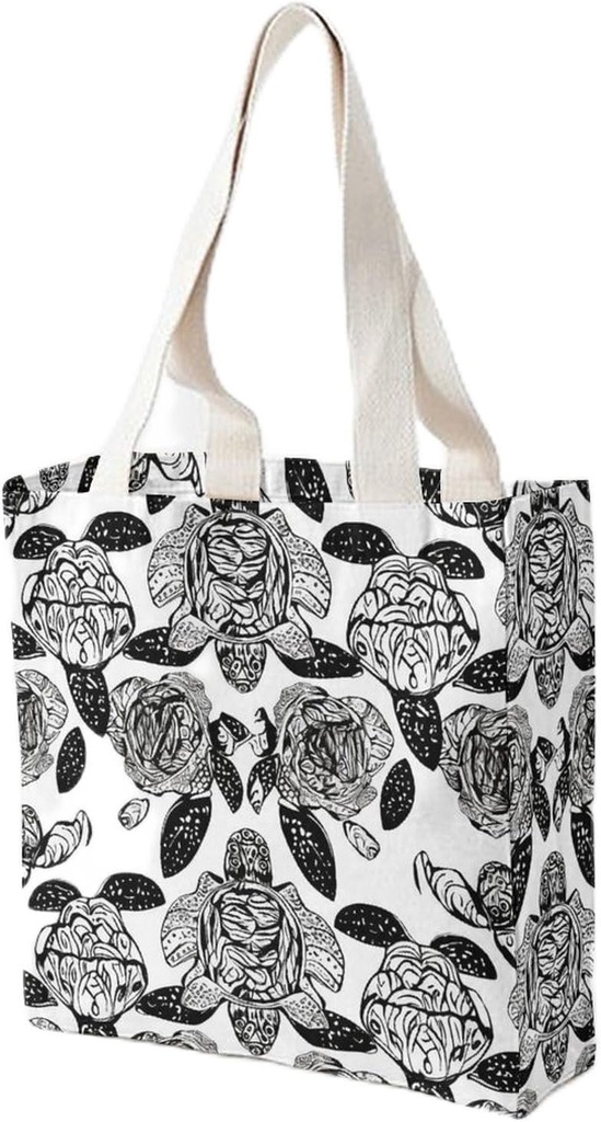 Canvas Tote Bag for Women Reusable Grocery Bag Animals Sea Turtles Shopping Bags Casual Shoulder Bag Handbag