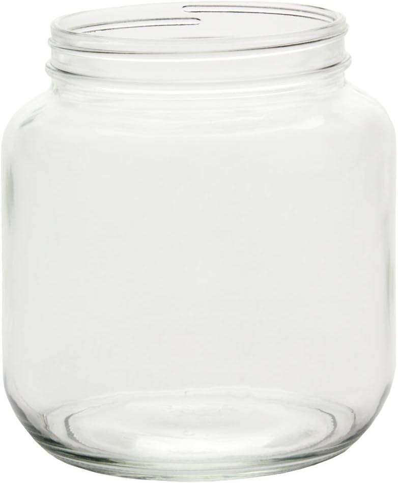 North Mountain Supply Nms A0064-00 - 1 White Plastic 1/2 Gallon Glass Wide-Mouth Fermentation/Canning Jar with 110mm White Plastic Lid